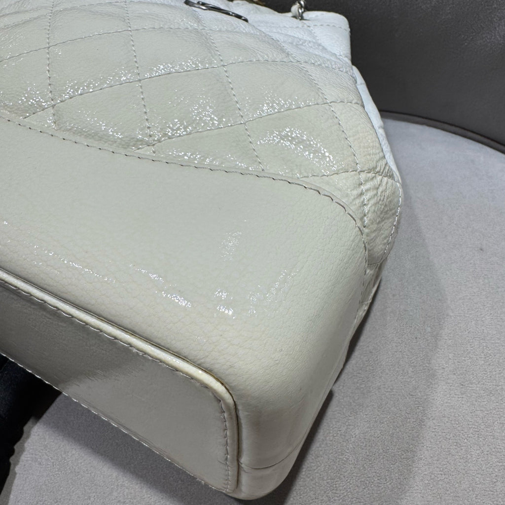 Chanel Gabrielle Small Backpack Off-white Quilted Leather Mixed-Metal Hardware