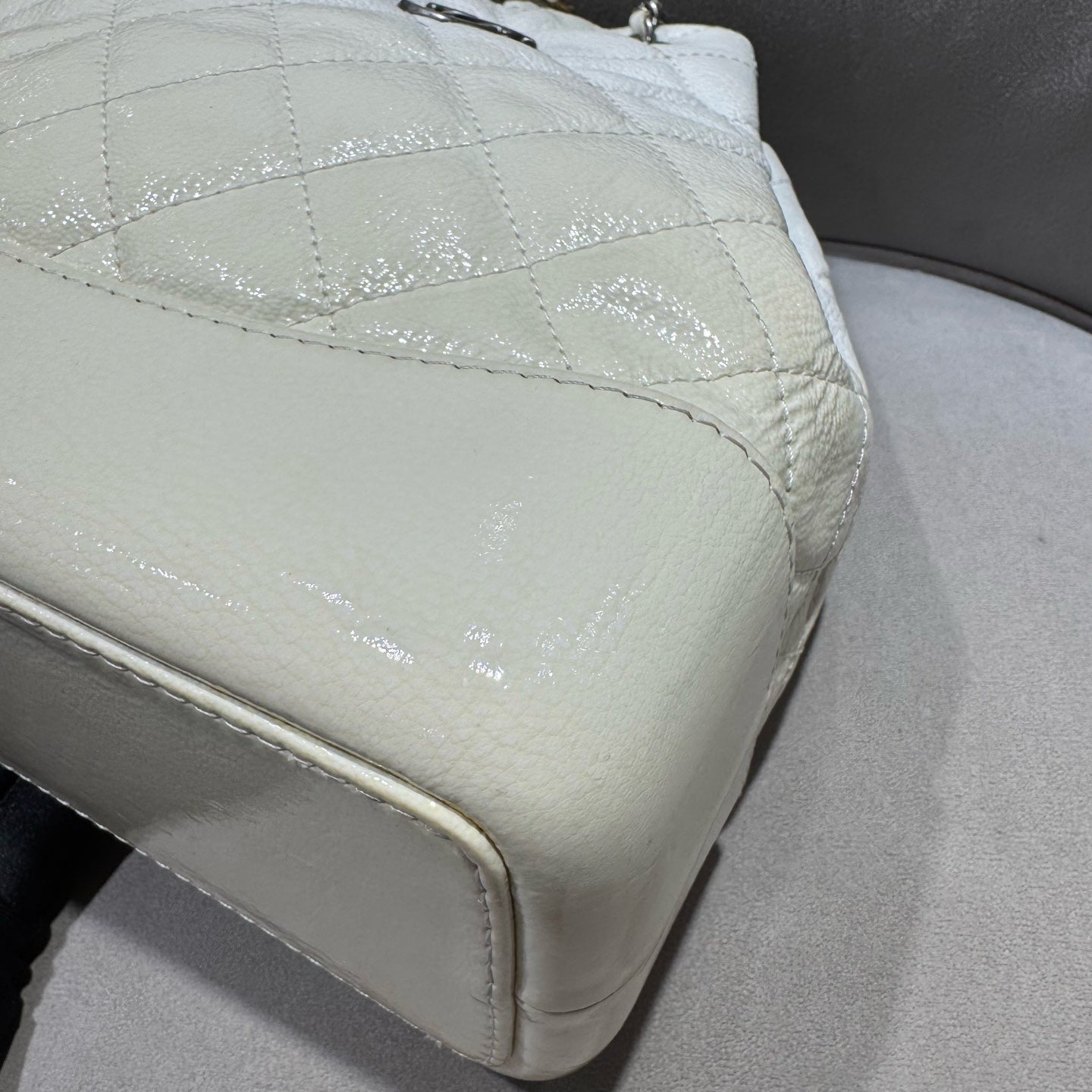 Chanel Gabrielle Small Backpack Off-white Quilted Leather Mixed-Metal Hardware