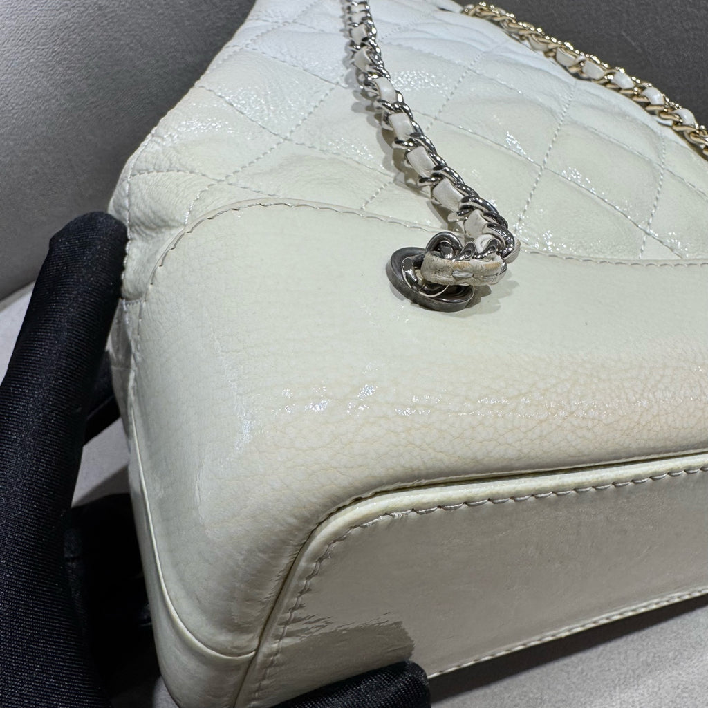 Chanel Gabrielle Small Backpack Off-white Quilted Leather Mixed-Metal Hardware
