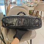 Chanel Mixed Fibers Shopping Tote Bag Black Leather Tweed Gold Hardware