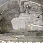 Chanel Mixed Fibers Shopping Tote Bag Black Leather Tweed Gold Hardware