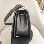 Chanel Boy Handbag Black Leather Silver Studs Crystals Silver Hardware