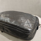 Chanel Vintage Camera Bag Black Quilted Leather Gold Hardware