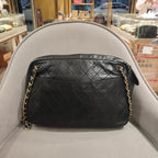 Chanel Vintage Camera Bag Black Quilted Leather Gold Hardware