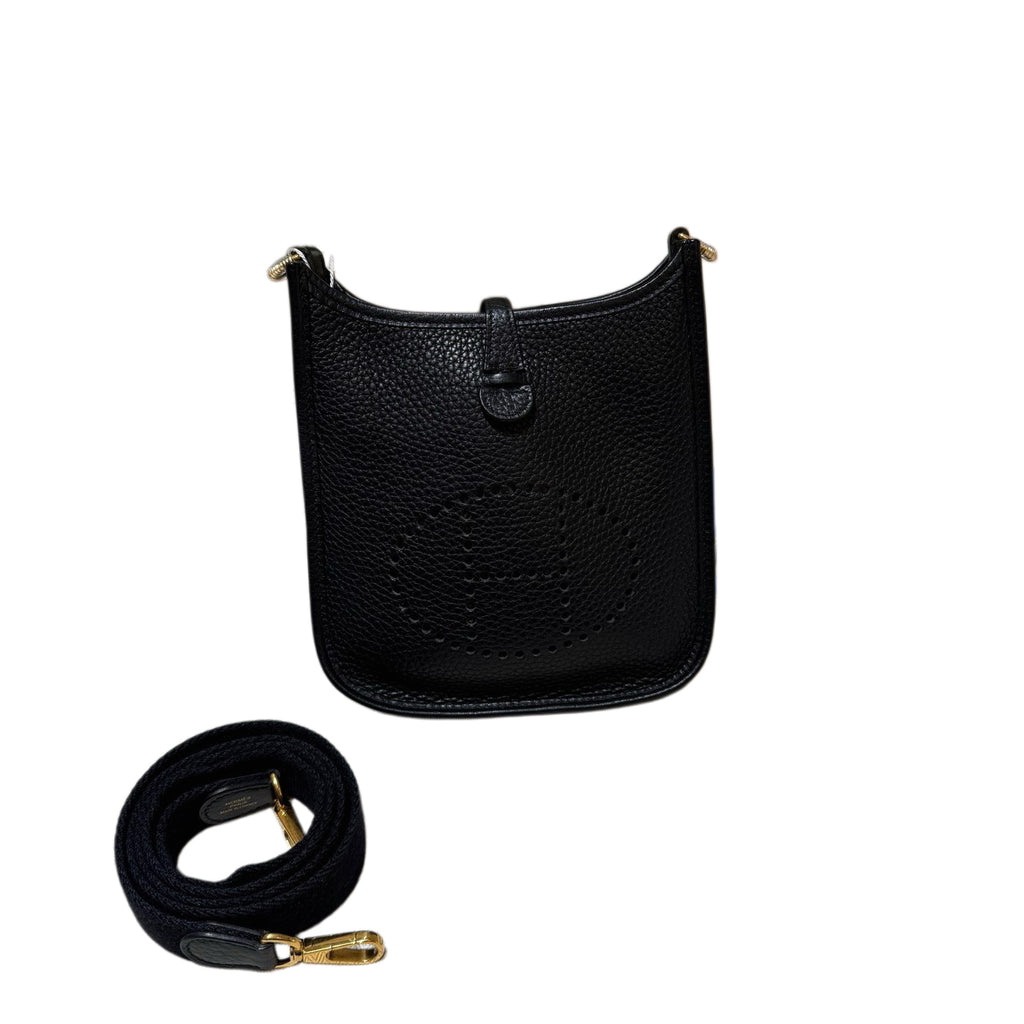 Hermes Evelyne TPM Crossbody Bag Black Clemence Gold Hardware