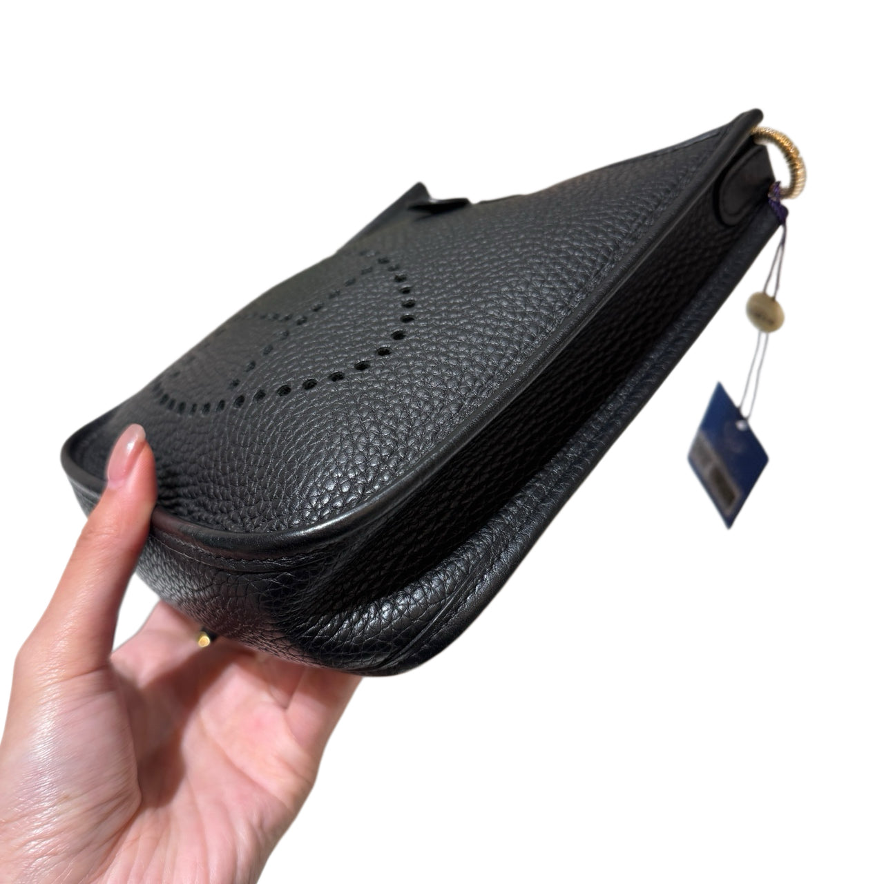 Hermes Evelyne TPM Crossbody Bag Black Clemence Gold Hardware