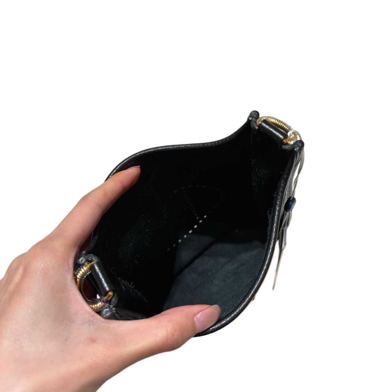 Hermes Evelyne TPM Crossbody Bag Black Clemence Gold Hardware