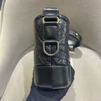 Chanel Gabrielle Hobo Handbag Black Quilted Aged Lambskin Gold & Ruthenium Hardware