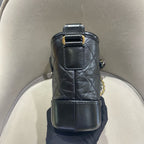 Chanel Gabrielle Hobo Handbag Black Quilted Aged Lambskin Gold & Ruthenium Hardware