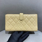 Chanel Classic Continental Flap Wallet Beige Caviar Leather Gold Hardware