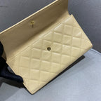 Chanel Classic Continental Flap Wallet Beige Caviar Leather Gold Hardware