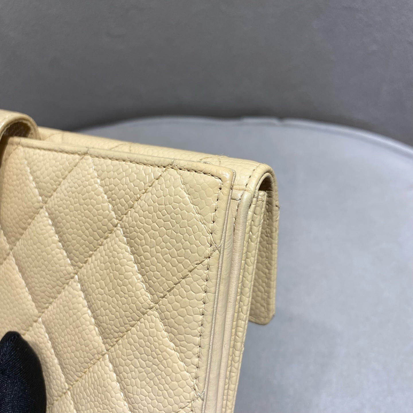 Chanel Classic Continental Flap Wallet Beige Caviar Leather Gold Hardware