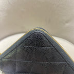 Chanel Classic Long Zip-Around Wallet Black Caviar Gold/Silver Hardware