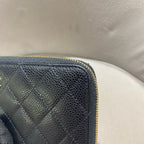 Chanel Classic Long Zip-Around Wallet Black Caviar Gold/Silver Hardware