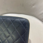 Chanel Classic Long Zip-Around Wallet Black Caviar Gold/Silver Hardware