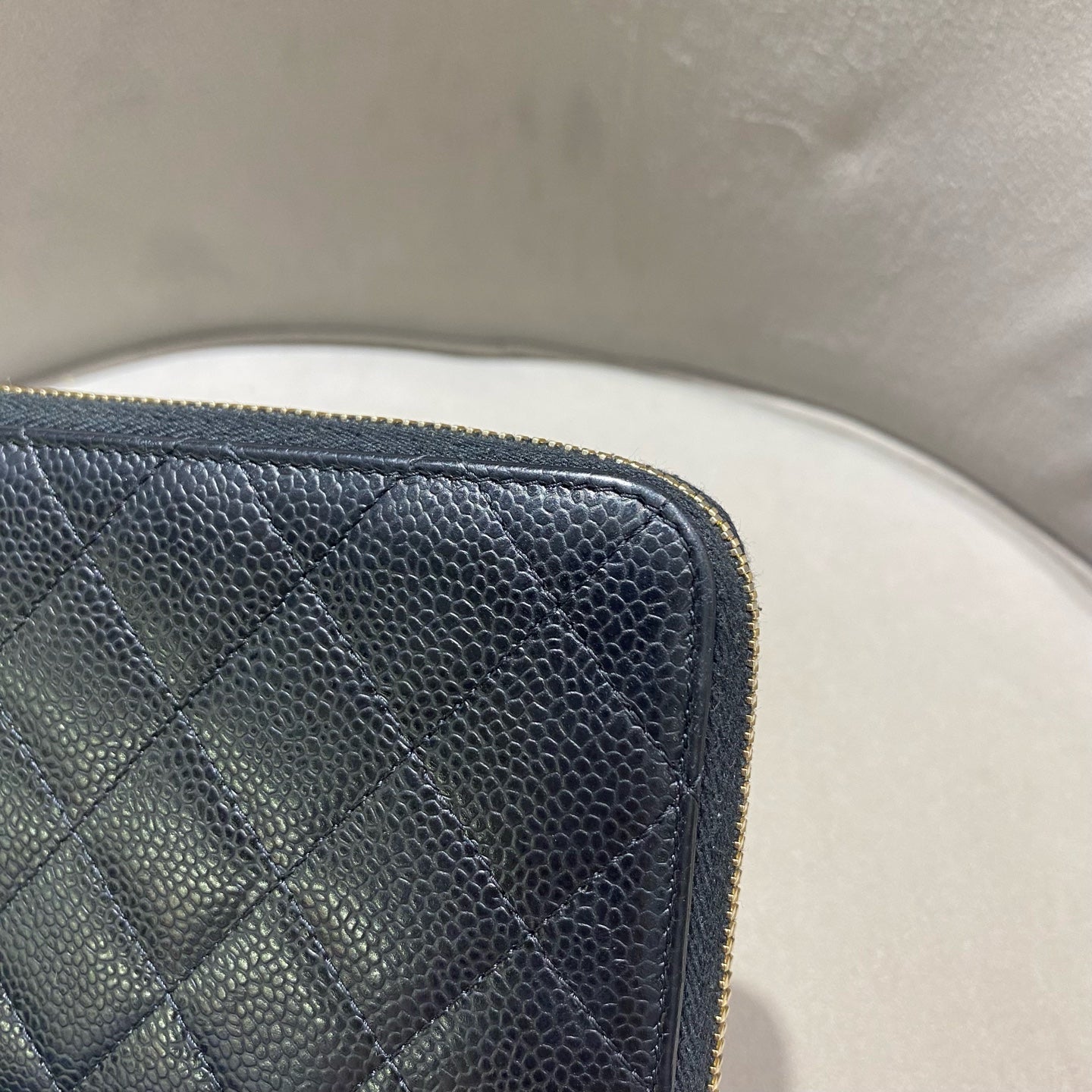 Chanel Classic Long Zip-Around Wallet Black Caviar Gold/Silver Hardware