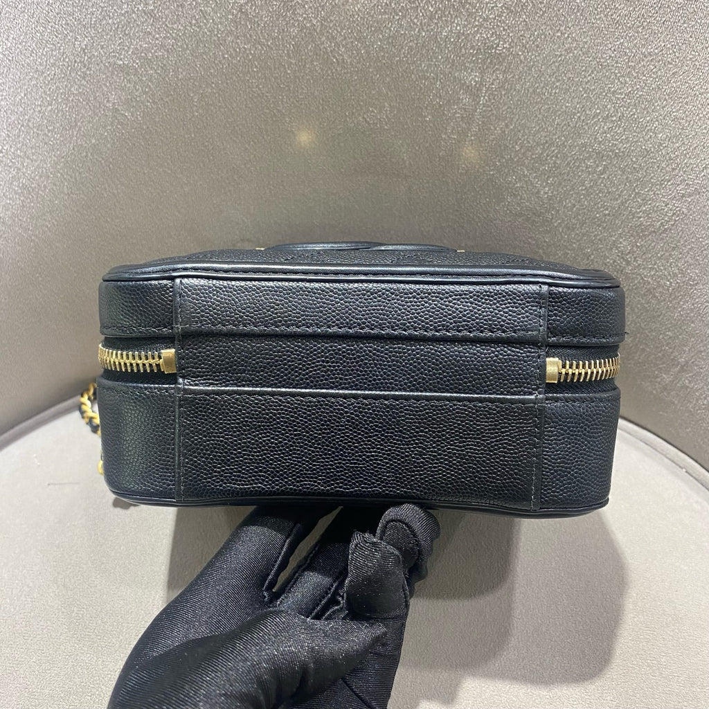 CHANEL Camera Bag | Black Litchi-Grain Leather | Gold Hardware