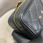 CHANEL Camera Bag | Black Litchi-Grain Leather | Gold Hardware