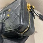 CHANEL Camera Bag | Black Litchi-Grain Leather | Gold Hardware