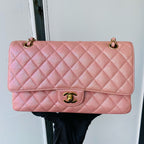 CHANEL Classic Flap Medium | Pearlised Pink Litchi-Grain | Gold Hardware
