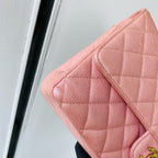 CHANEL Classic Flap Medium | Pearlised Pink Litchi-Grain | Gold Hardware
