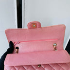 CHANEL Classic Flap Medium | Pearlised Pink Litchi-Grain | Gold Hardware
