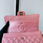 CHANEL Classic Flap Medium | Pearlised Pink Litchi-Grain | Gold Hardware