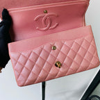 CHANEL Classic Flap Medium | Pearlised Pink Litchi-Grain | Gold Hardware