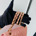 CHANEL Classic Flap Medium | Pearlised Pink Litchi-Grain | Gold Hardware