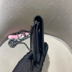 CHANEL Le Boy WOC | Black Lambskin | Silver Chain