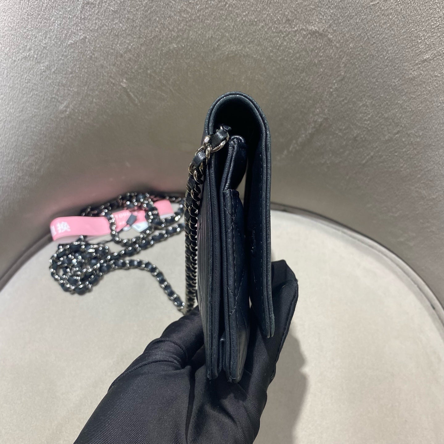 CHANEL Le Boy WOC | Black Lambskin | Silver Chain