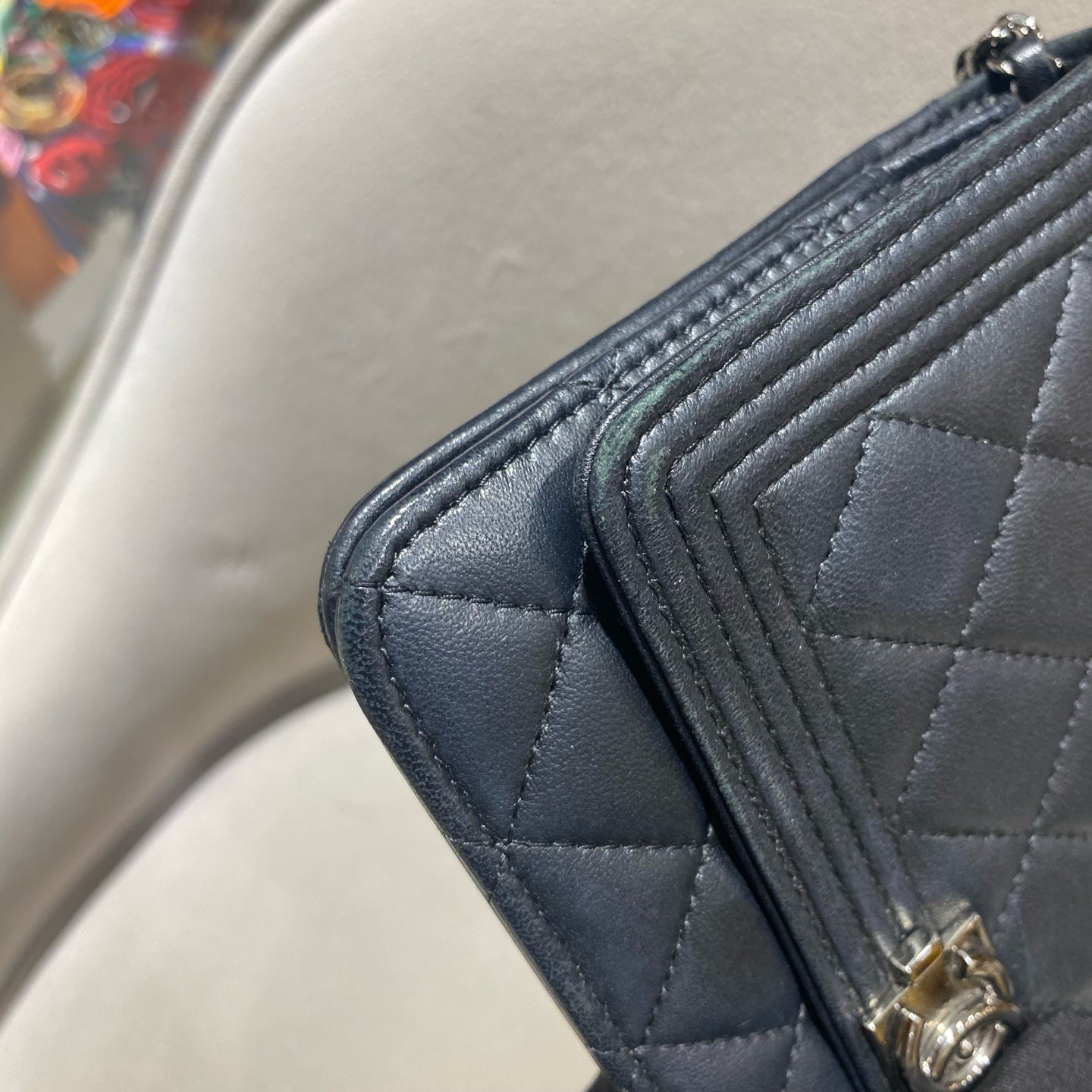 CHANEL Le Boy WOC | Black Lambskin | Silver Chain