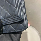 CHANEL Le Boy WOC | Black Lambskin | Silver Chain