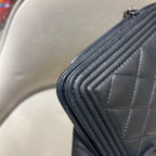 CHANEL Le Boy WOC | Black Lambskin | Silver Chain