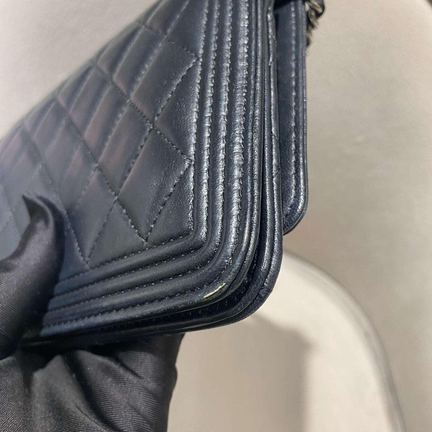 CHANEL Le Boy WOC | Black Lambskin | Silver Chain
