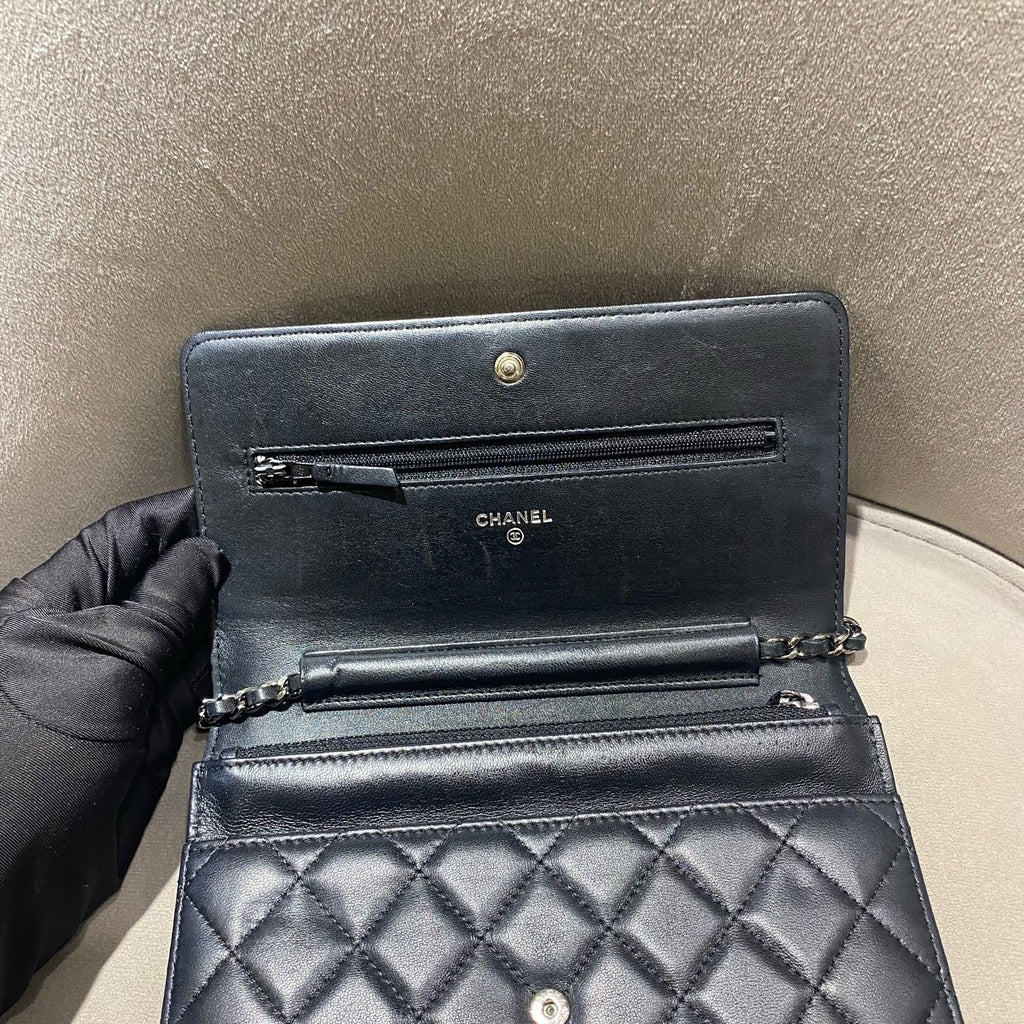 CHANEL Le Boy WOC | Black Lambskin | Silver Chain