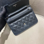 CHANEL Le Boy WOC | Black Lambskin | Silver Chain