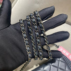 CHANEL Le Boy WOC | Black Lambskin | Silver Chain