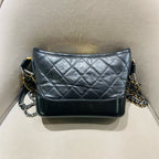 Chanel Gabrielle Small Hobo Handbag Black Quilted Lambskin Gold Silver & Ruthenium Hardware
