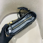 Chanel Gabrielle Small Hobo Handbag Black Quilted Lambskin Gold Silver & Ruthenium Hardware
