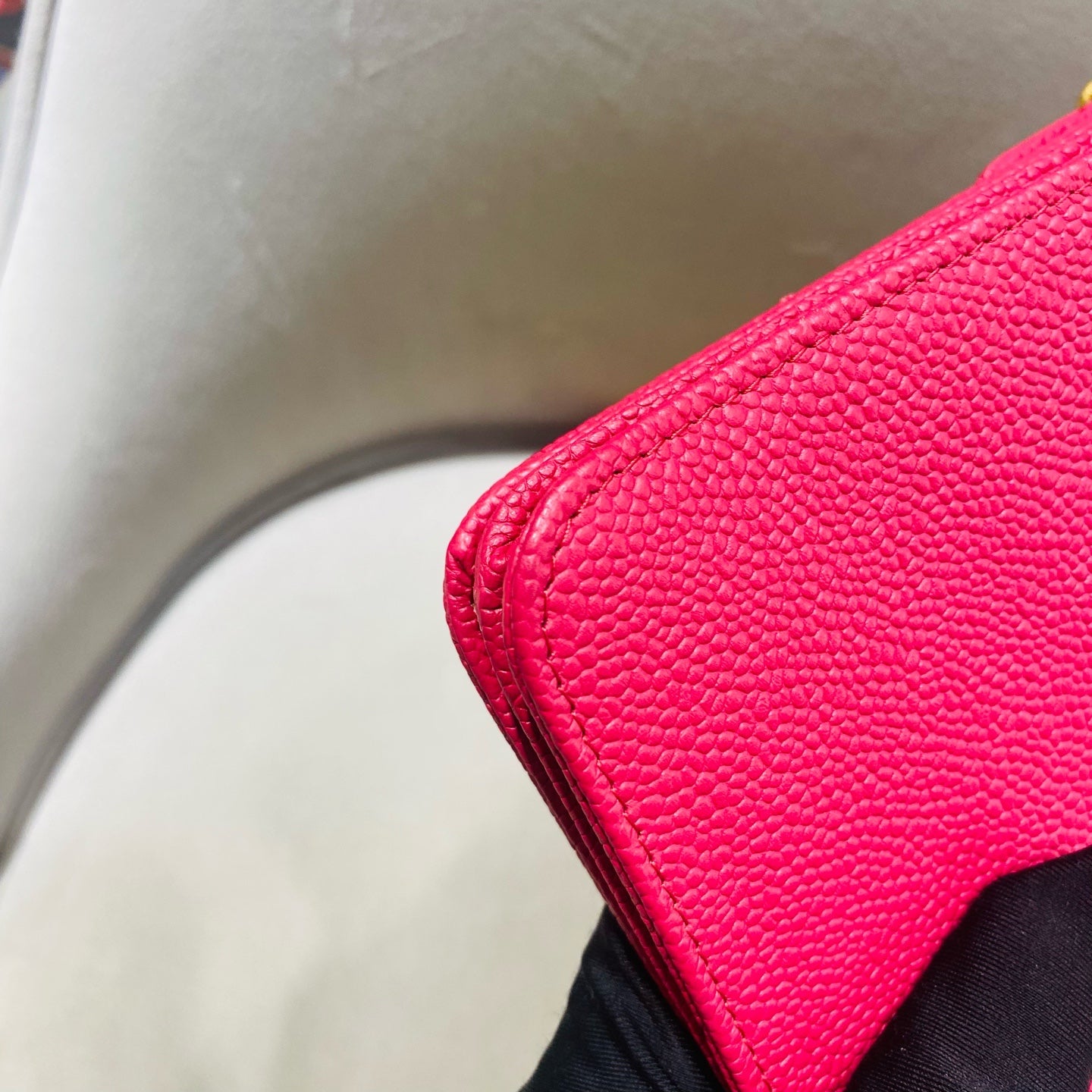 Chanel Classic Crossbody Bag Fuchsia Pink Caviar Leather Gold Hardware