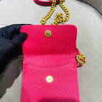 Chanel Classic Crossbody Bag Fuchsia Pink Caviar Leather Gold Hardware