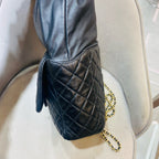 Chanel Quilted Backpack Black Leather Gold Hardware