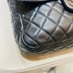 Chanel Quilted Backpack Black Leather Gold Hardware