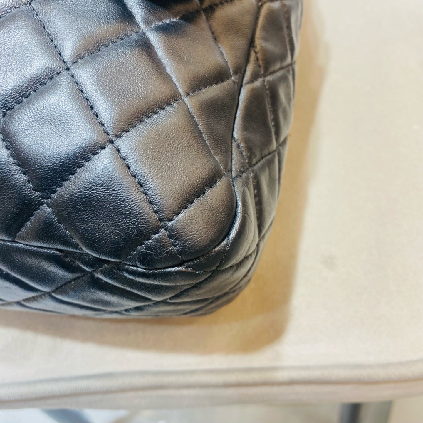 Chanel Quilted Backpack Black Leather Gold Hardware