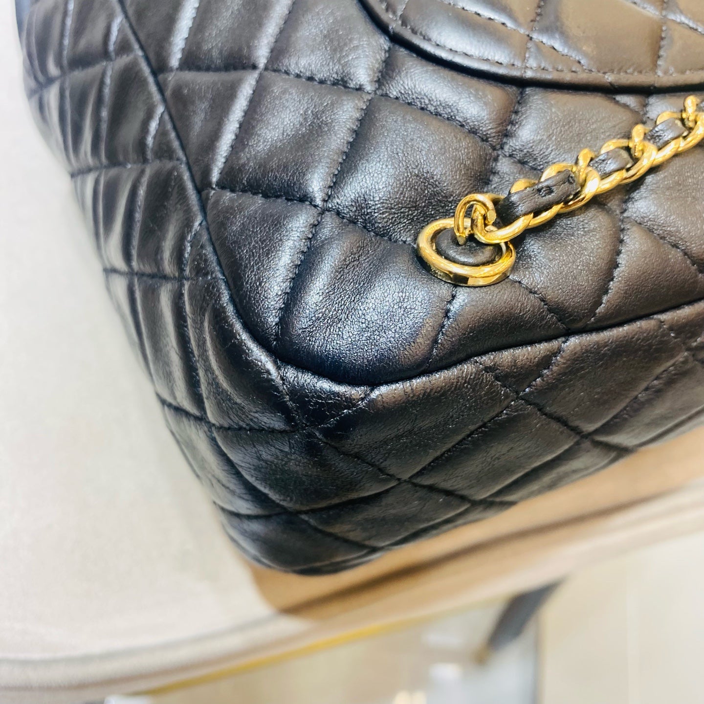 Chanel Quilted Backpack Black Leather Gold Hardware