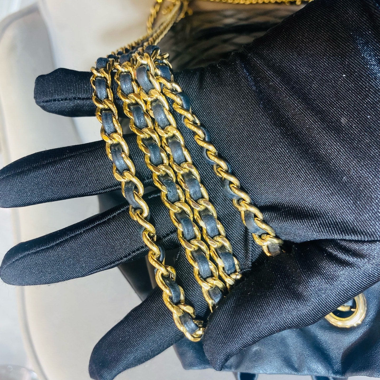 Chanel Quilted Backpack Black Leather Gold Hardware