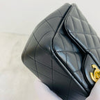 Chanel Classic Flap Handbag Black Caviar Leather Gold Hardware