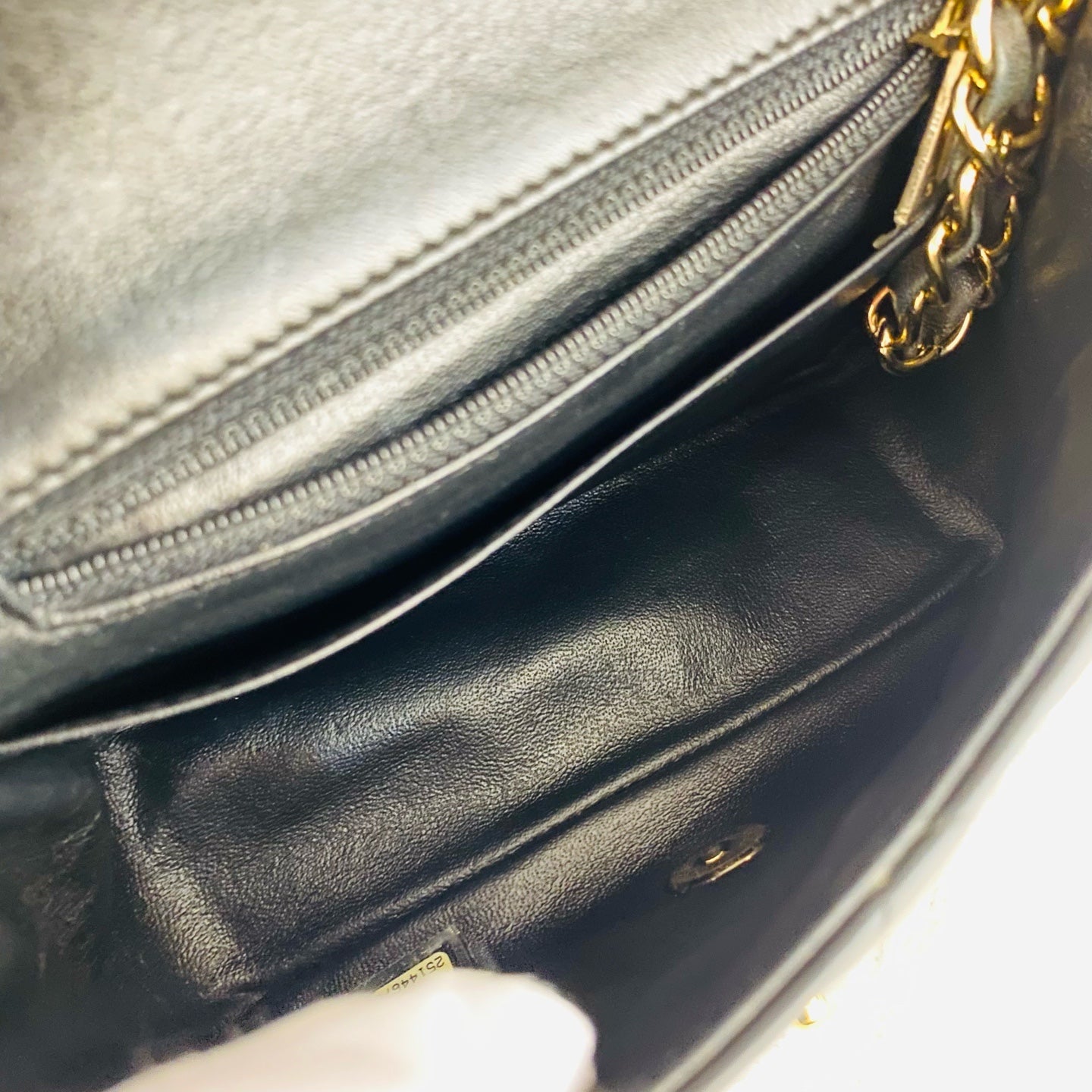 Chanel Classic Flap Handbag Black Caviar Leather Gold Hardware