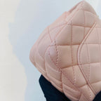 Chanel Top Handle Flap Handbag Blush Pink Quilted Leather Gold Hardware